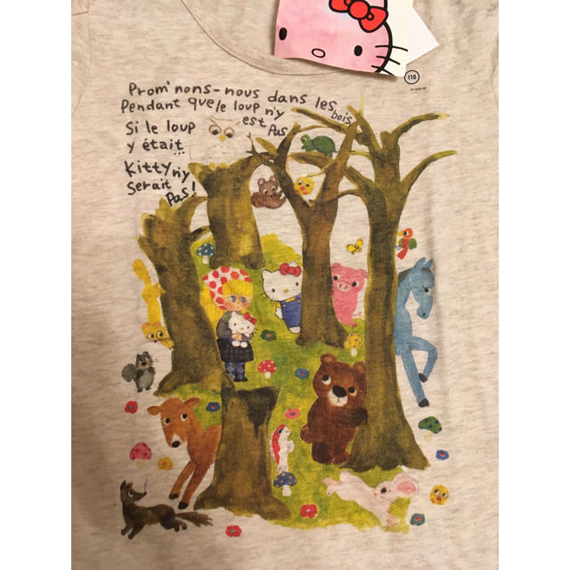 UNIQLO(ユニクロ)のハローキティ キティちゃ tシャツ ドレス シャツ カットソー チュニック  キッズ/ベビー/マタニティのキッズ服女の子用(90cm~)(Tシャツ/カットソー)の商品写真