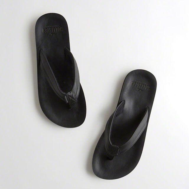 Hollister(ホリスター)の★新品★ホリスター★フェイクレザーサンダル (Black/M 10/11) メンズの靴/シューズ(ビーチサンダル)の商品写真