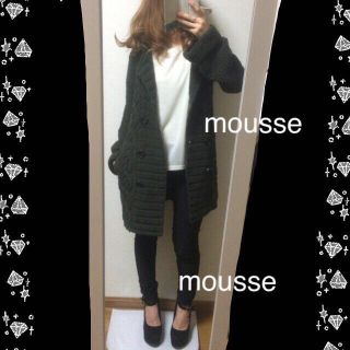 マウジー(moussy)のマウジー カーキニットコート(ロングコート)