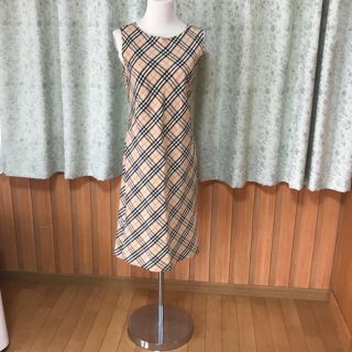 バーバリー(BURBERRY)の訳あり バーバリー シルク麻ワンピース サイズ40 11号(ひざ丈ワンピース)