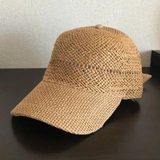 ザラ(ZARA)のZARA ザラ ラフィア キャップ 麦わら ストロー リボン(キャップ)