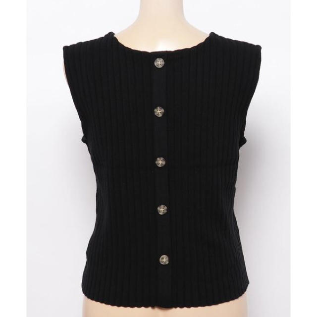 moussy(マウジー)のRIB KNIT CROPPED TOP 新作  moussy レディースのトップス(カットソー(半袖/袖なし))の商品写真