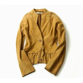 ニジュウサンク(23区)の◇定5万 【 23区 】 羊革 ラムレザースエードジャケット 40 レディースL(ノーカラージャケット)