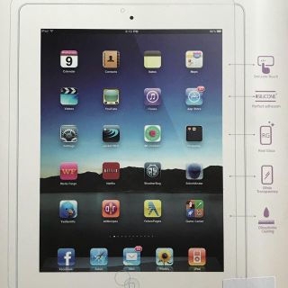 iPad2iPad3iPad4 兼用ガラスフィルム  2枚入(保護フィルム)