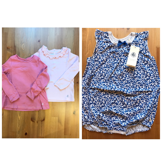 PETIT BATEAU(プチバトー)のmomo様専用♡プチバトー2点おまとめ キッズ/ベビー/マタニティのベビー服(~85cm)(ロンパース)の商品写真