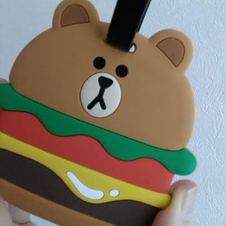 LINE ブラウン君　ネームタグ　スーツケースタグ(旅行用品)