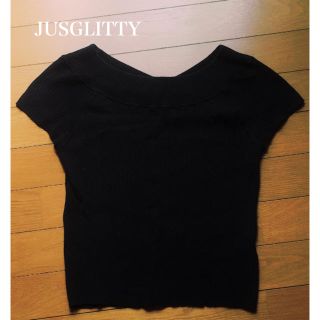 ジャスグリッティー(JUSGLITTY)のジャスのフレンチスリーブリブニット(ニット/セーター)