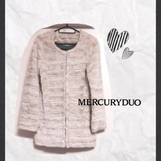 マーキュリーデュオ(MERCURYDUO)のノーカラーフェイクファーコート♡(毛皮/ファーコート)