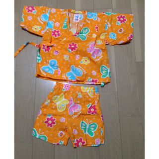 ミキハウス(mikihouse)のむぅむぅ様専用☆ミキハウス 甚平 100 オレンジ(甚平/浴衣)