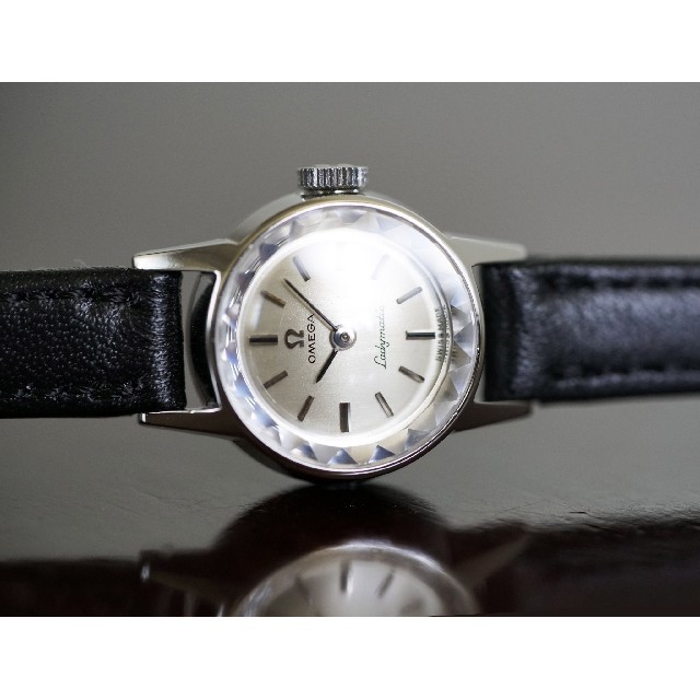 美品 オメガ レディマティック カットガラス シルバー Omega - 腕時計