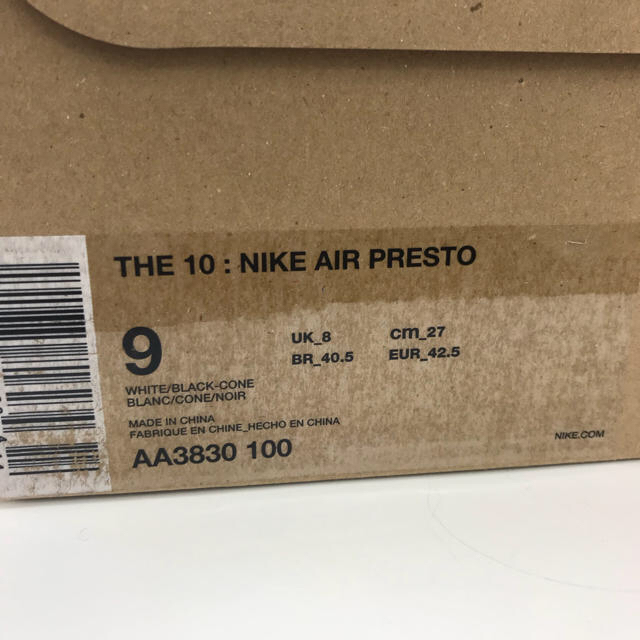 OFF-WHITE(オフホワイト)の新品  NIKE × off-white THE TEN AIR PRESTO  メンズの靴/シューズ(スニーカー)の商品写真