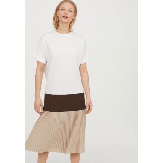 エイチアンドエム(H&M)のH&M 【未使用品】カラーブロックTシャツワンピース 38 (ロングワンピース/マキシワンピース)