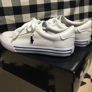 ポロラルフローレン(POLO RALPH LAUREN)の【新品】ポロ ラルフローレン スニーカー（ホワイト:23.5㎝）(スニーカー)