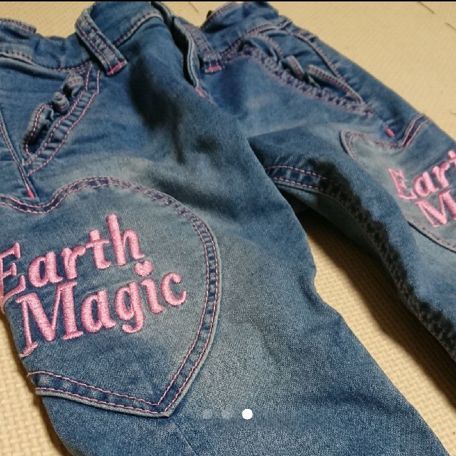 EARTHMAGIC(アースマジック)のEARTH MAGIC   ハートリボン  7分丈スキニー キッズ/ベビー/マタニティのキッズ服女の子用(90cm~)(パンツ/スパッツ)の商品写真