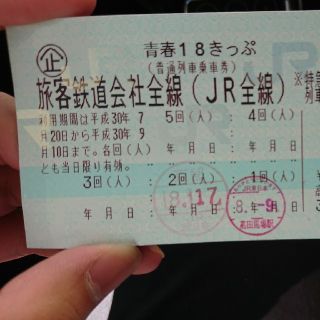 青春18切符3回分(鉄道乗車券)