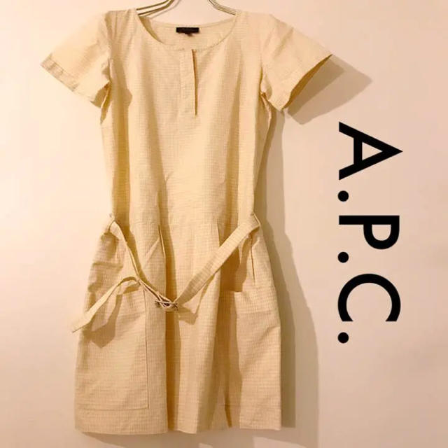 A.P.C(アーペーセー)のA.P.C. アーペーセー ベルト付き チェック ワンピース レディースのワンピース(ひざ丈ワンピース)の商品写真