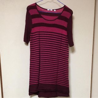 ユニクロ(UNIQLO)のUNIQLO(ユニクロ)》膝丈ニットワンピース M(ひざ丈ワンピース)