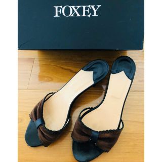 フォクシー(FOXEY)の♡FOXEY サンダル 37♡24cm #リボン(サンダル)