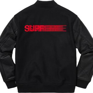 シュプリーム(Supreme)のsupreme motion logo varsity jacket 黒m(スタジャン)