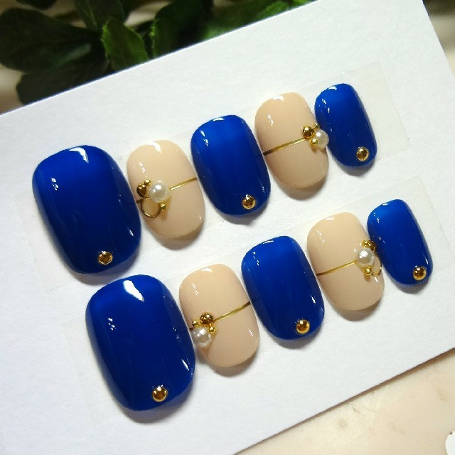 ロイヤルブルー ラインジュエリーネイルの通販 By Nailshop ラクマ