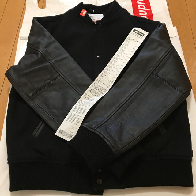 送料0円】 Supreme Jacket Varsity Logo Motion Supreme - レザー