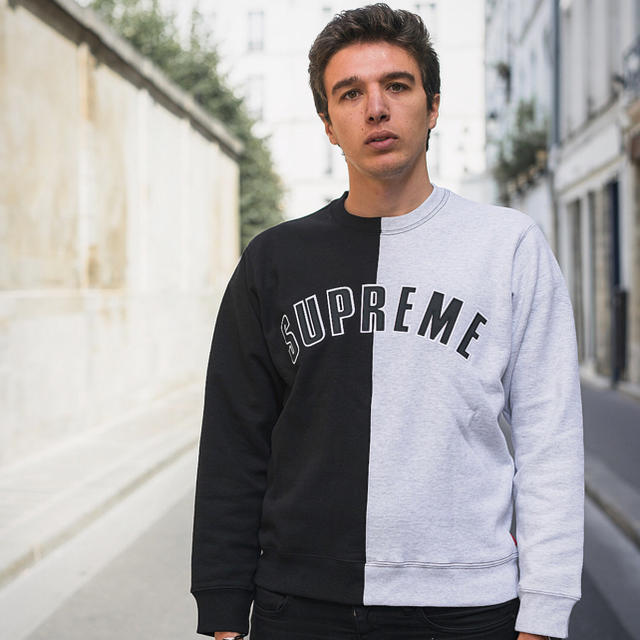 supreme split crewneck sweatshirt