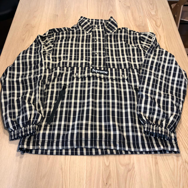 メンズsupreme Nylon Plaid Pullover 黄色S プルオーバー