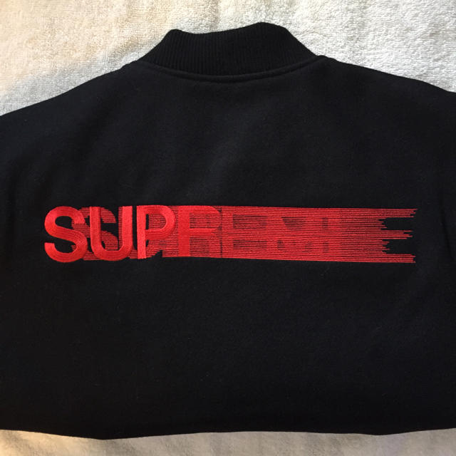 Supreme - 黒M supreme Motion Logo Varsity Jacket