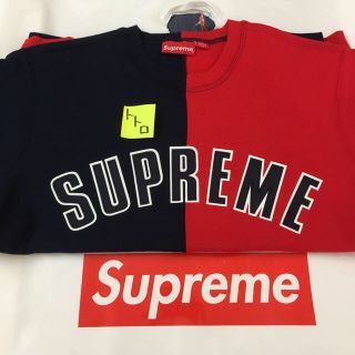 シュプリーム(Supreme)の専用Split Crewneck Sweatshirt 赤紺S(スウェット)