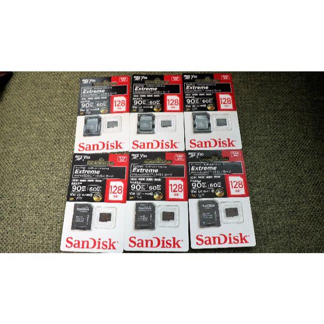 SanDisk(サンディスク)の新品 SanDisk 128GB microSDXC 　国内版　6枚まとめて スマホ/家電/カメラのPC/タブレット(PC周辺機器)の商品写真