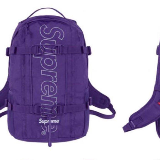 supreme リュック 紫 backpack