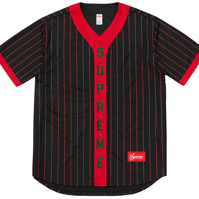 Tシャツ/カットソー(半袖/袖なし)supreme Vertical Logo Baseball Jersey M