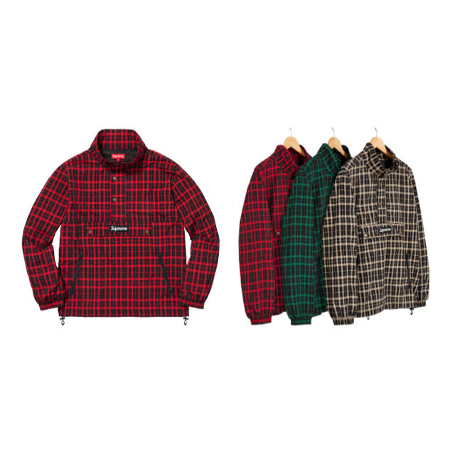 ナイロンジャケットSupreme nylon plaid pullover  Lサイズ