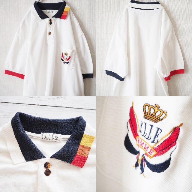 ELLE - 【大人気】エル オム ロゴポロシャツ サイズM ロゴが ELLE - 【大人気】エル オム ロゴポロシャツ サイズM ロゴが