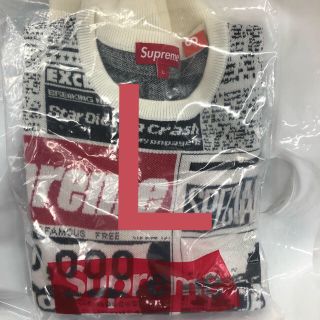 シュプリーム(Supreme)のSupreme newsprint sweater L 18aw(ニット/セーター)