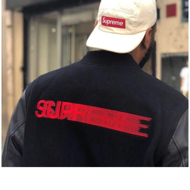 supreme 18aw Motion Logo Varsity Jacket