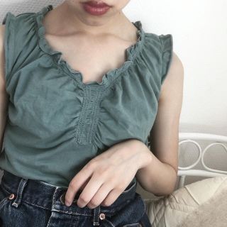 ロキエ(Lochie)のvintage  green tops(シャツ/ブラウス(半袖/袖なし))