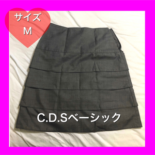 シーディーエスベーシック(C.D.S BASIC)のC.D.Sベーシック　スカート Mサイズ(ひざ丈スカート)