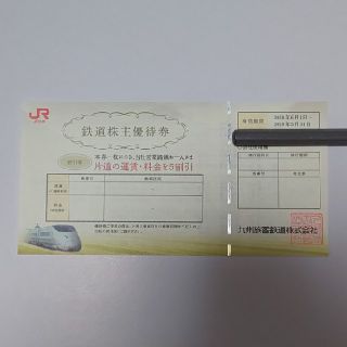 JR九州株主優待券 1枚(鉄道乗車券)