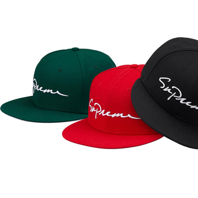 Supreme classic script newera 緑 5/8