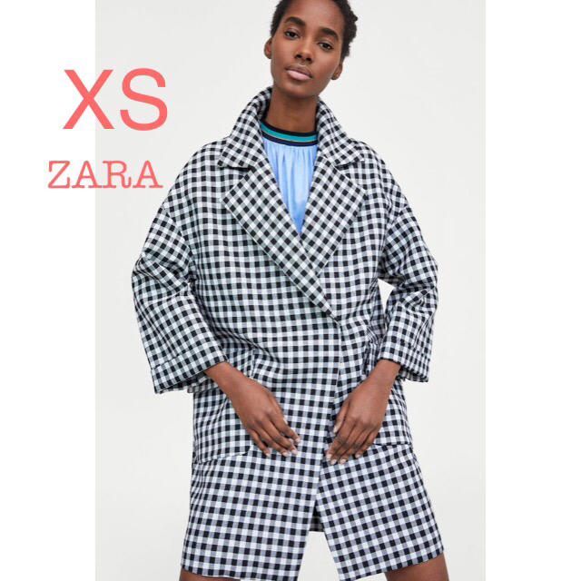 ZARA(ザラ)の新品未使用 ZARA ギンガムチェック コート XS レディースのジャケット/アウター(チェスターコート)の商品写真