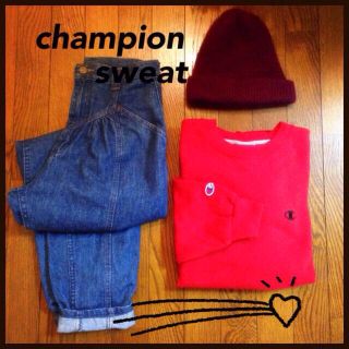 チャンピオン(Champion)のchampion Red sweat(トレーナー/スウェット)