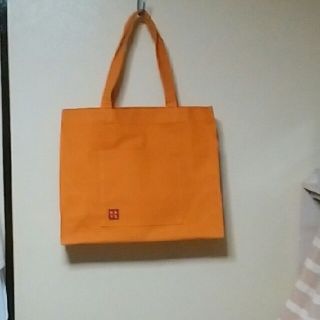 最終値下!倉敷帆布•横型トートバッグ•オレンジ(トートバッグ)