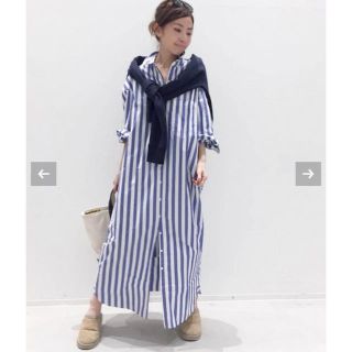 アパルトモンドゥーズィエムクラス(L'Appartement DEUXIEME CLASSE)のSTATESIDE STRIPE シャツワンピース(ロングワンピース/マキシワンピース)