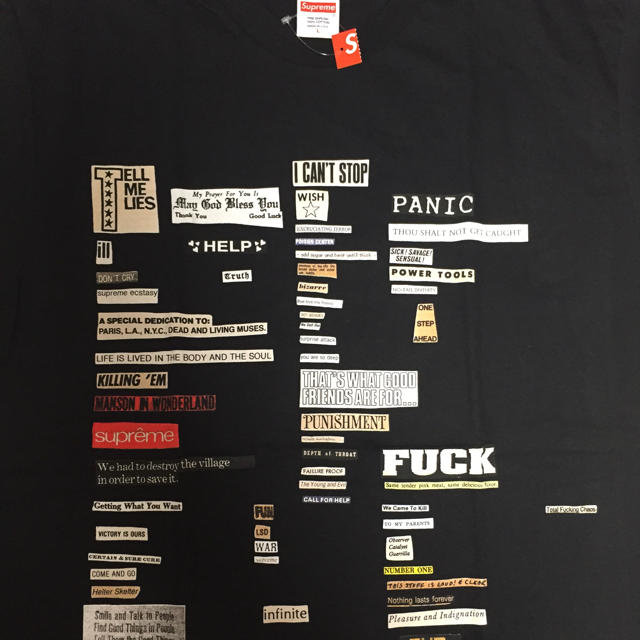 送料込 L Supreme Cutouts Tee ブラック