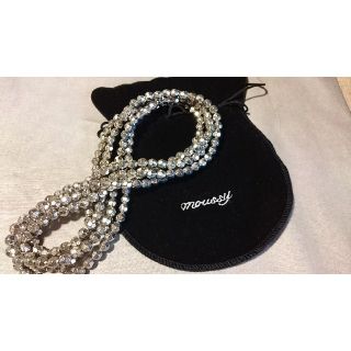 マウジー(moussy)のmoussy 保存袋付 シルバーミラーボール ロングアレンジネックレス(ネックレス)