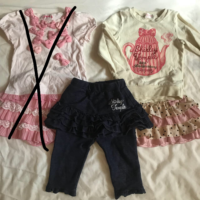 Shirley Temple(シャーリーテンプル)のシャーリーテンプル 100 普段着3点セット  キッズ/ベビー/マタニティのキッズ服女の子用(90cm~)(Tシャツ/カットソー)の商品写真