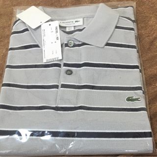 ラコステ(LACOSTE)のラコステ ボーダー コットン リネン ポロシャツ 新品 XL 日本製(ポロシャツ)