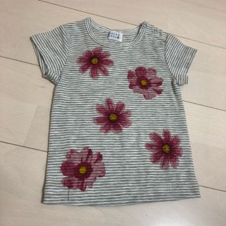 ハッカベビー(hakka baby)の新品 ハッカベビー 花柄 ボーダー Tシャツ(Tシャツ/カットソー)