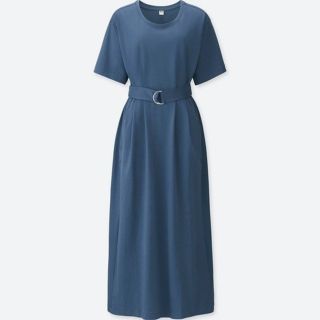 ユニクロ(UNIQLO)のベルテッドTワンピース(ロングワンピース/マキシワンピース)